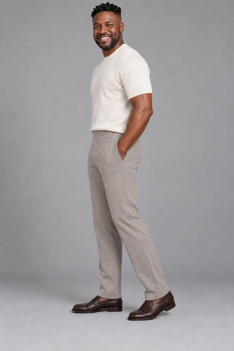 STILL Men's Soft Transit Knit Trouser — Warm Grey, View 4