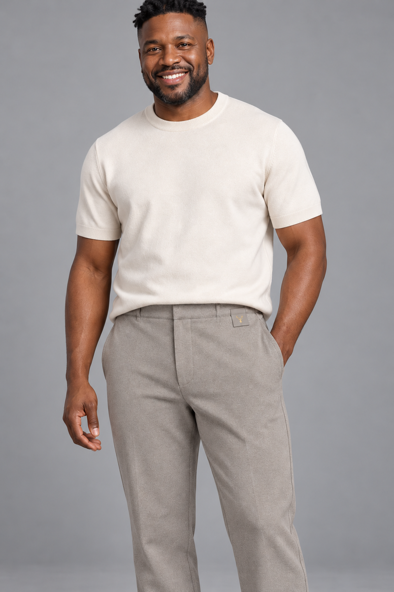 STILL Men's Soft Transit Knit Trouser — Warm Grey, View 5