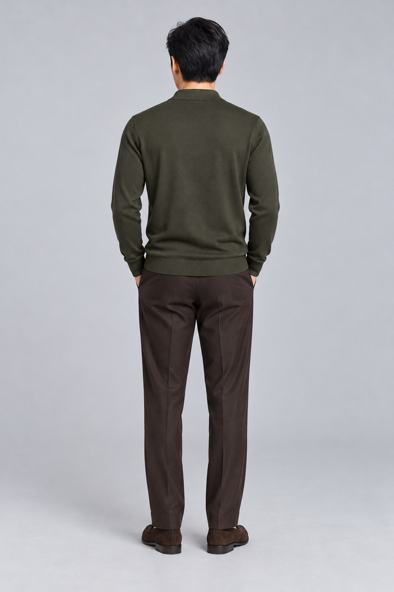 STILL Men's Soft Structure Knit Polo — Dark Olive, View 2