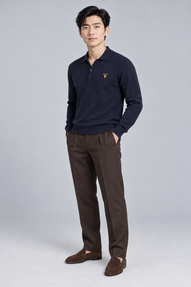 STILL Men's Soft Structure Knit Polo — Ink Navy, View 3