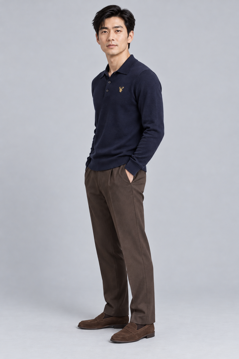 STILL Men's Soft Structure Knit Polo — Ink Navy, View 4