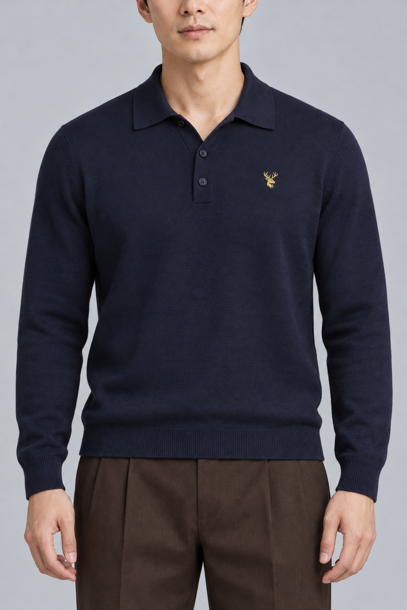 STILL Men's Soft Structure Knit Polo — Ink Navy, View 5