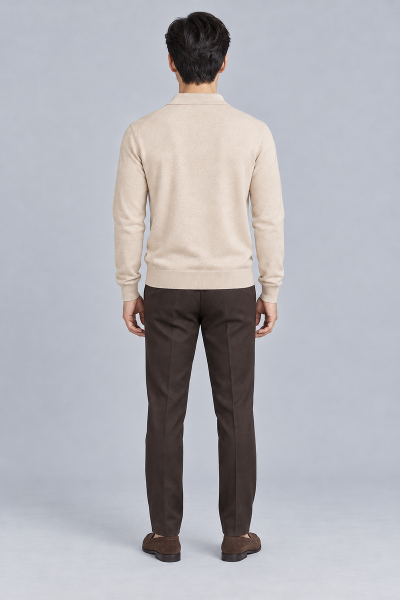 STILL Men's Soft Structure Knit Polo — Oat, View 2