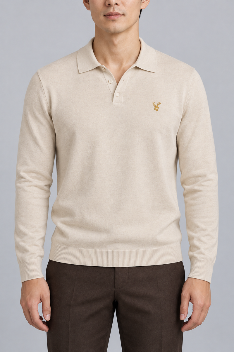 STILL Men's Soft Structure Knit Polo — Oat, View 5