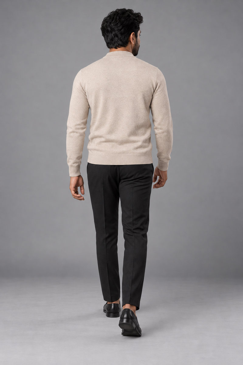STILL Men's Contour Mock-Neck Knit — Oat, View 2