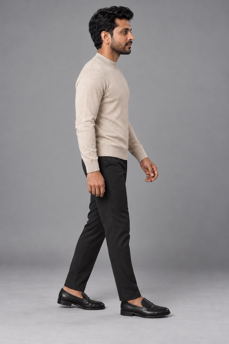 STILL Men's Contour Mock-Neck Knit — Oat, View 4