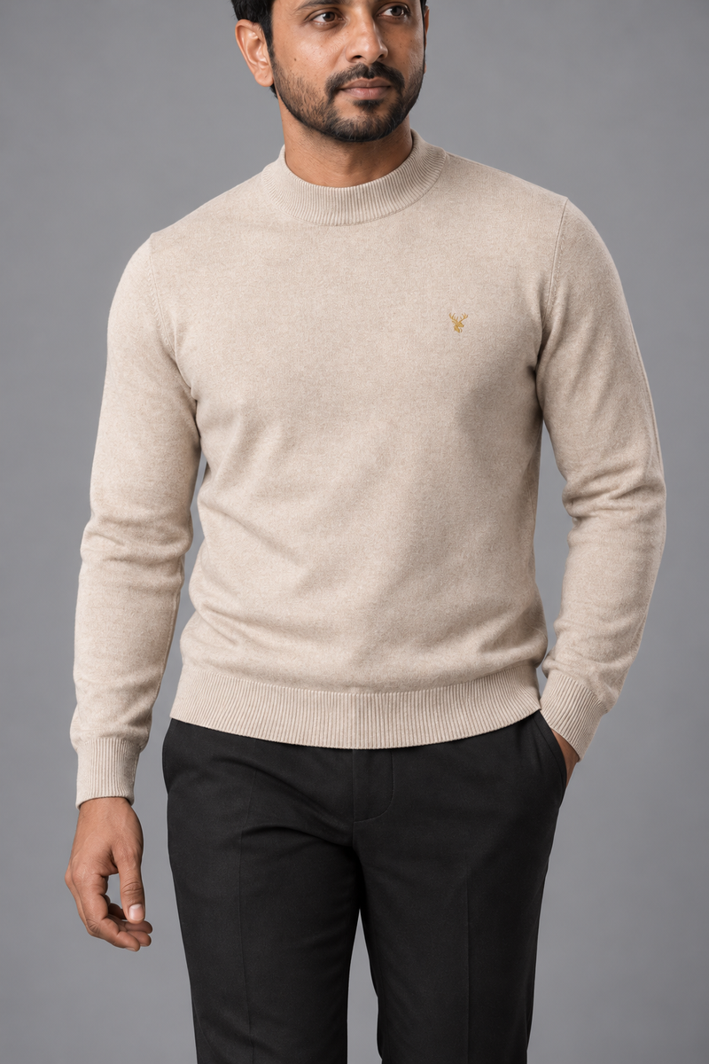 STILL Men's Contour Mock-Neck Knit — Oat, View 5