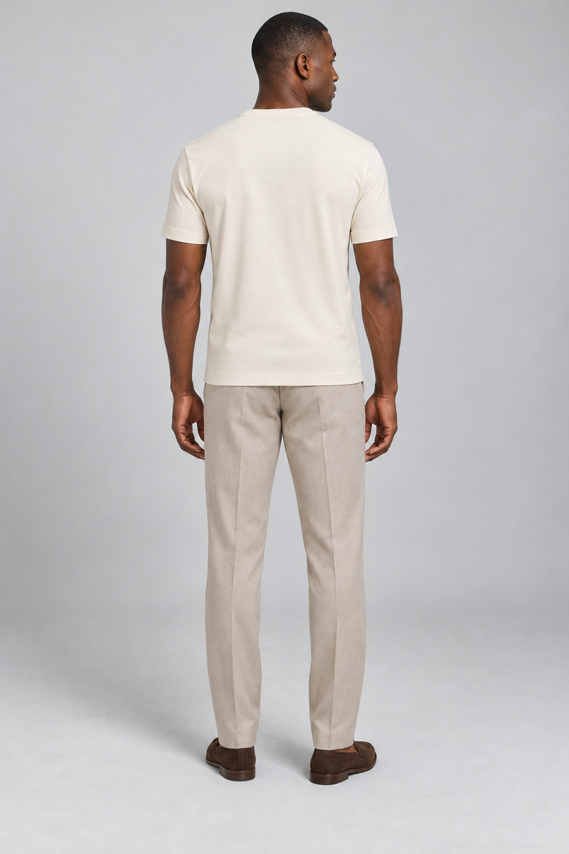 STILL Men's Quiet Line Interlock Tee — Cream, View 2