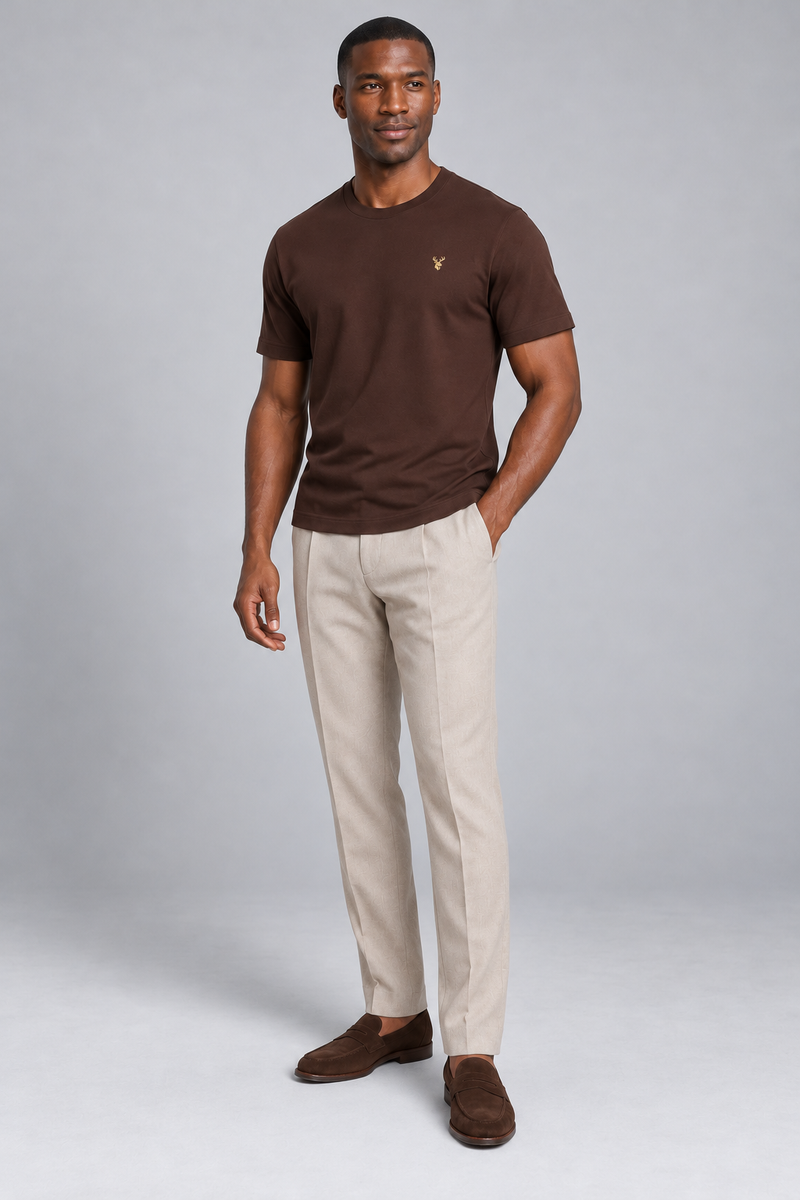 STILL Men's Quiet Line Interlock Tee — Espresso, View 3