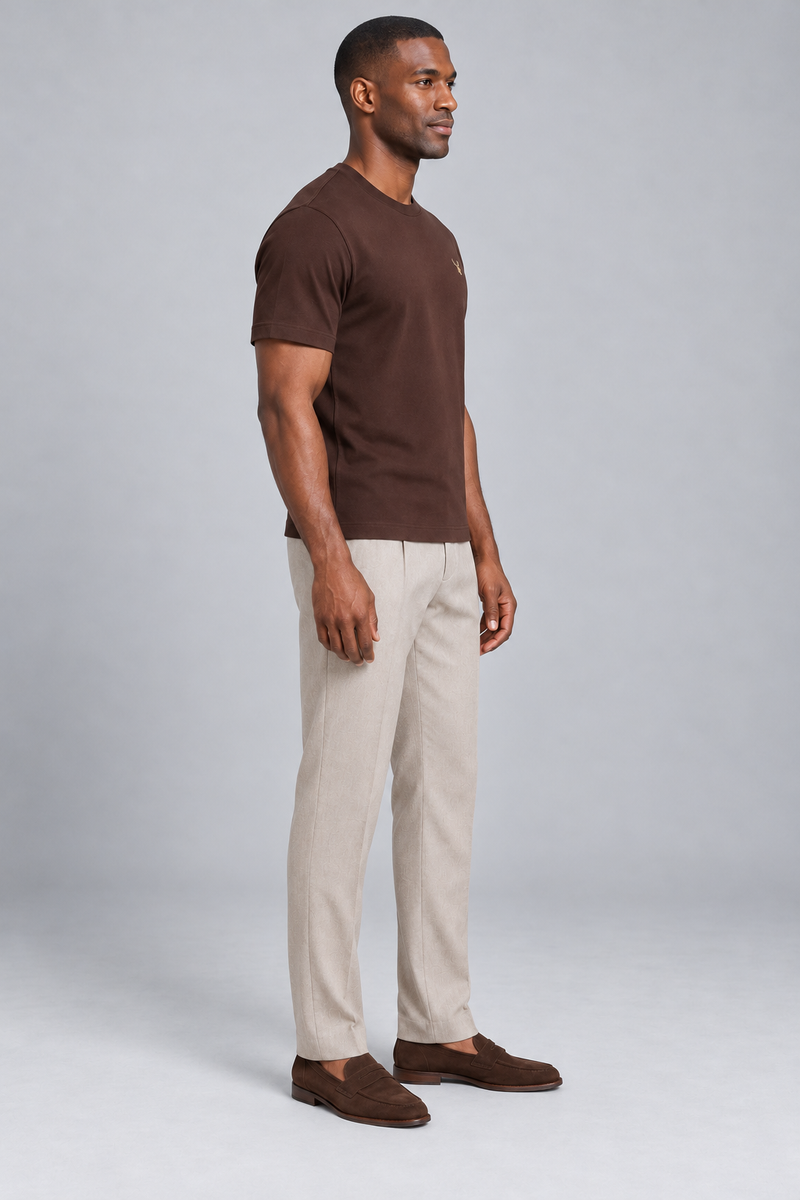 STILL Men's Quiet Line Interlock Tee — Espresso, View 4