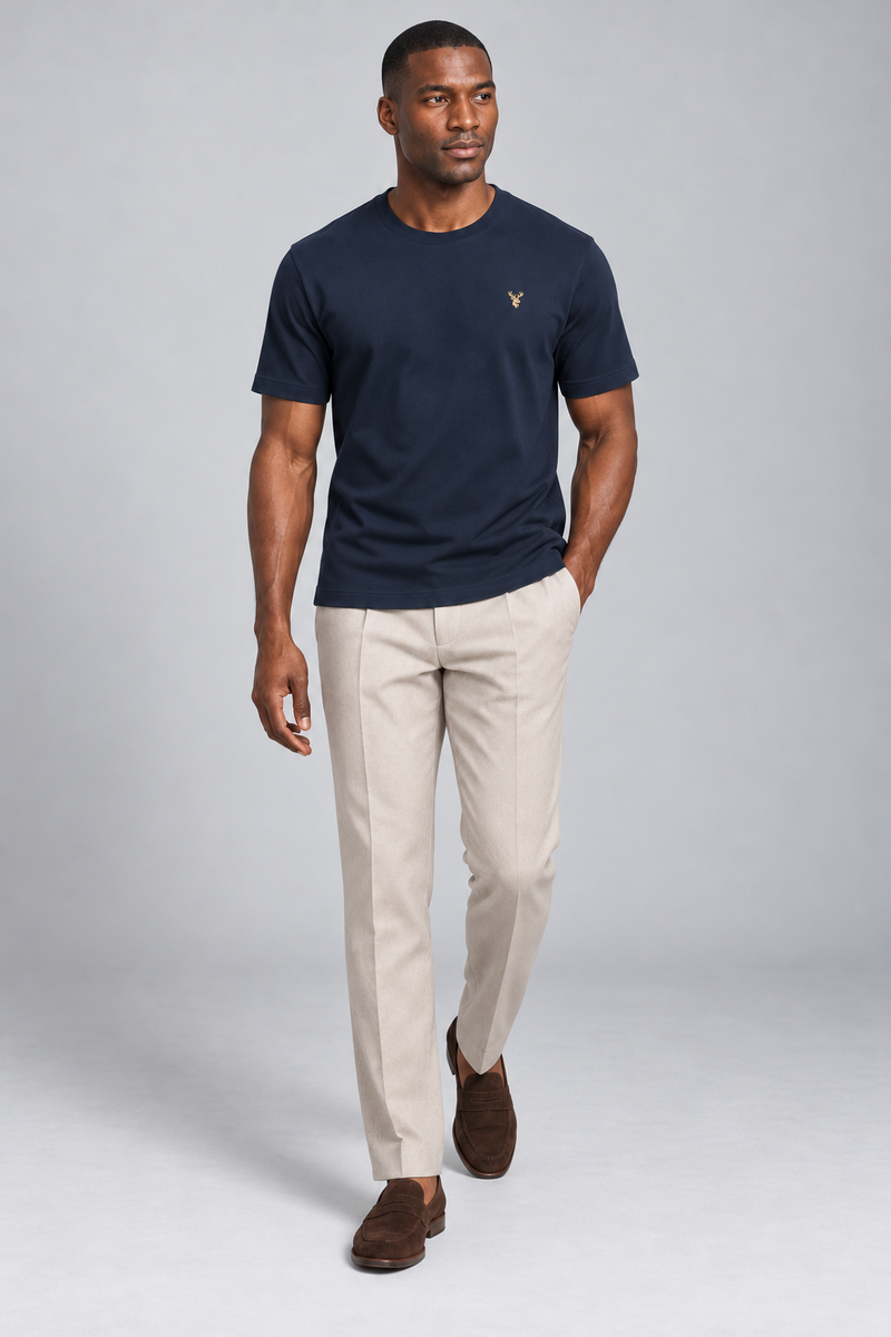 STILL Men's Quiet Line Interlock Tee — Ink Navy, View 3