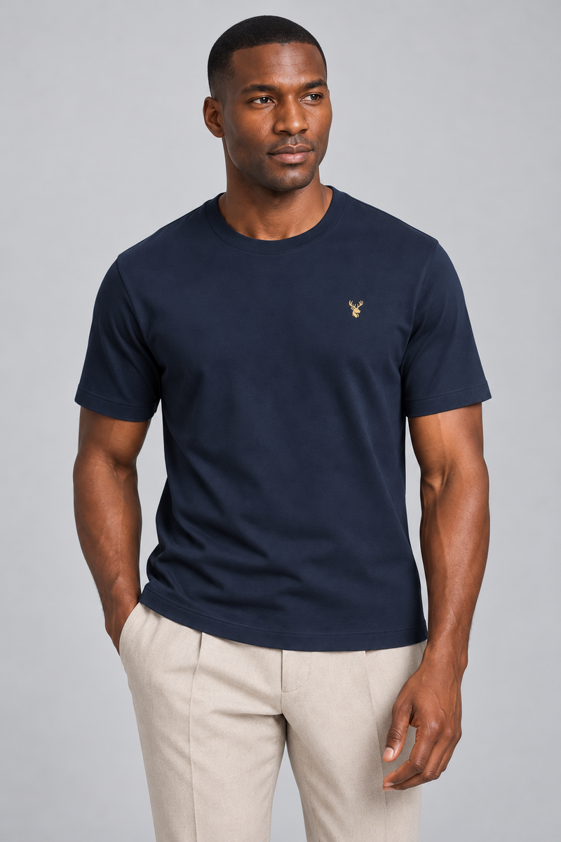 STILL Men's Quiet Line Interlock Tee — Ink Navy, View 5