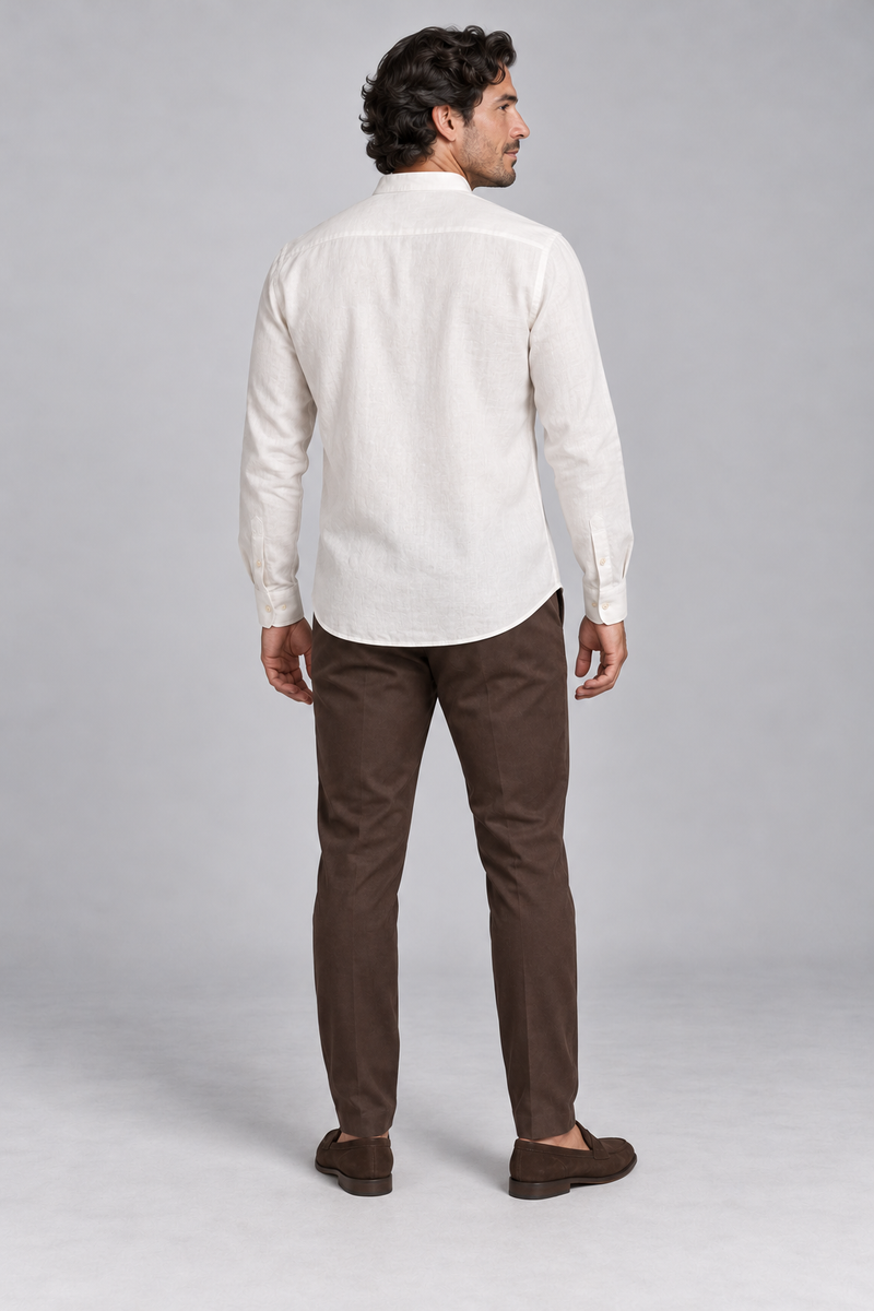 STILL Men's Line Popover Shirt — Soft White, View 2