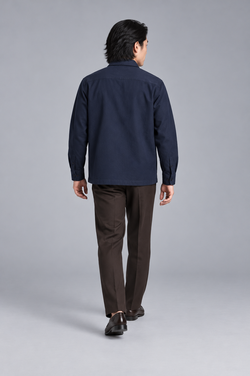 STILL Men's Gallery Twill Overshirt — Ink Navy, View 2