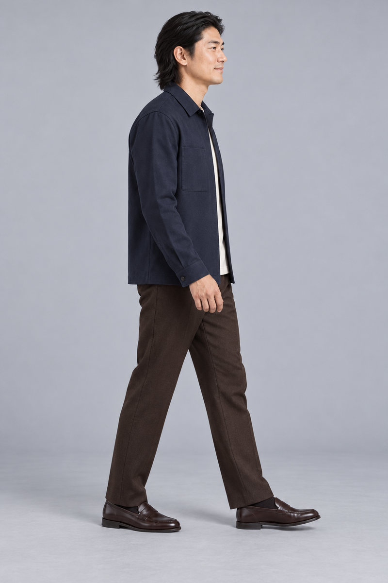STILL Men's Gallery Twill Overshirt — Ink Navy, View 4