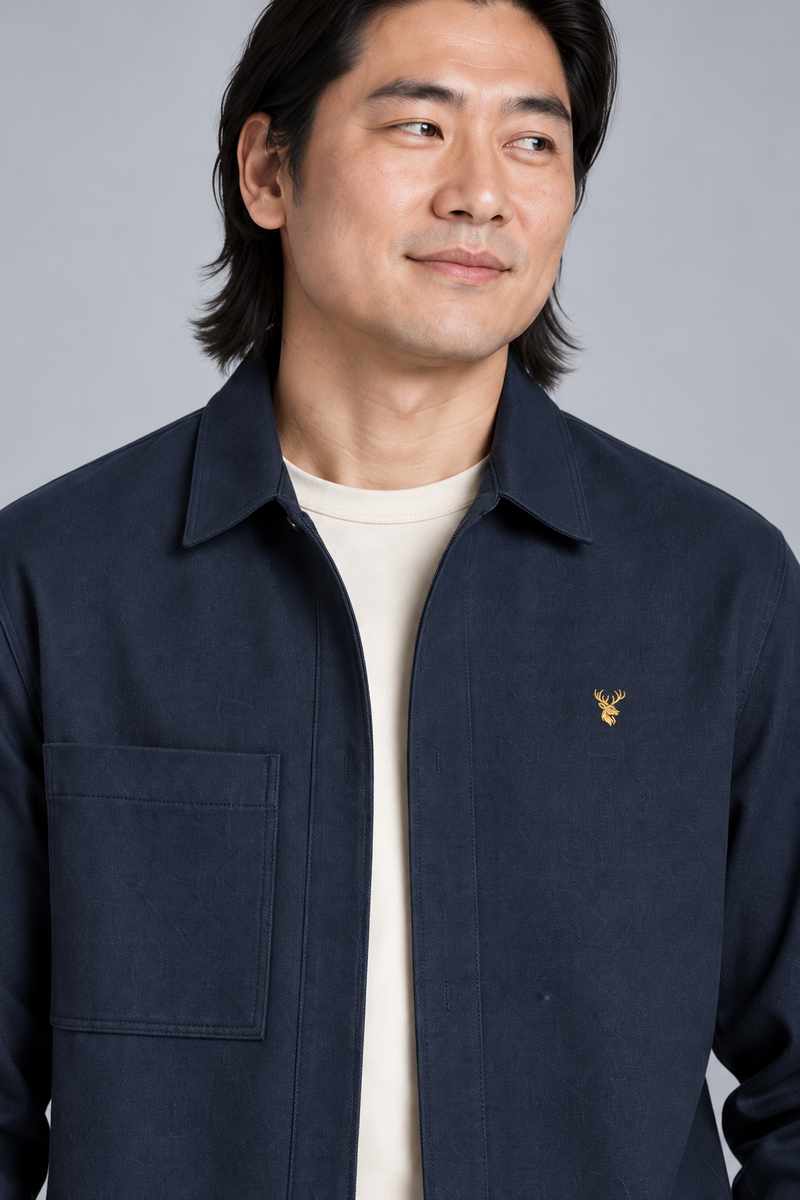 STILL Men's Gallery Twill Overshirt — Ink Navy, View 5
