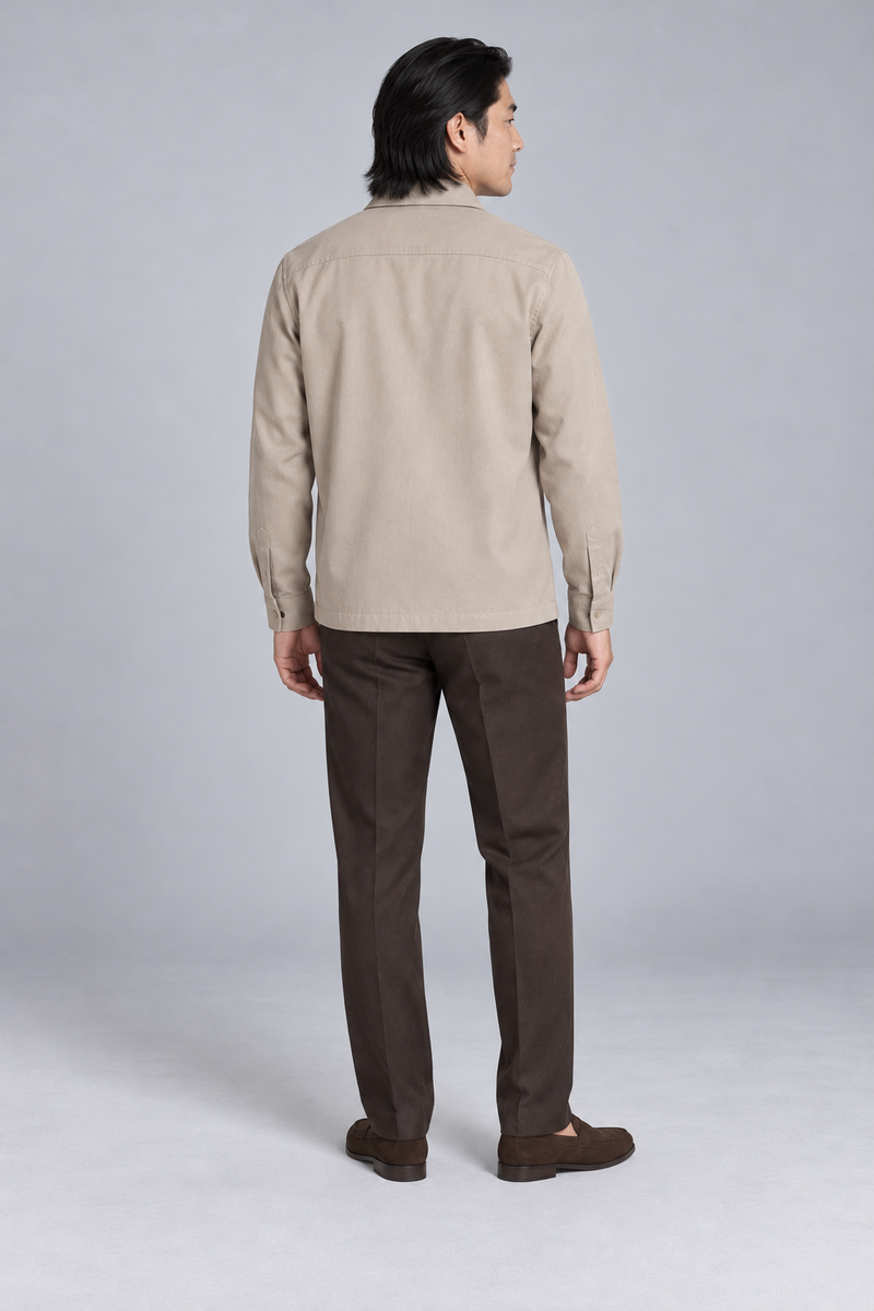 STILL Men's Gallery Twill Overshirt — Stone, View 2
