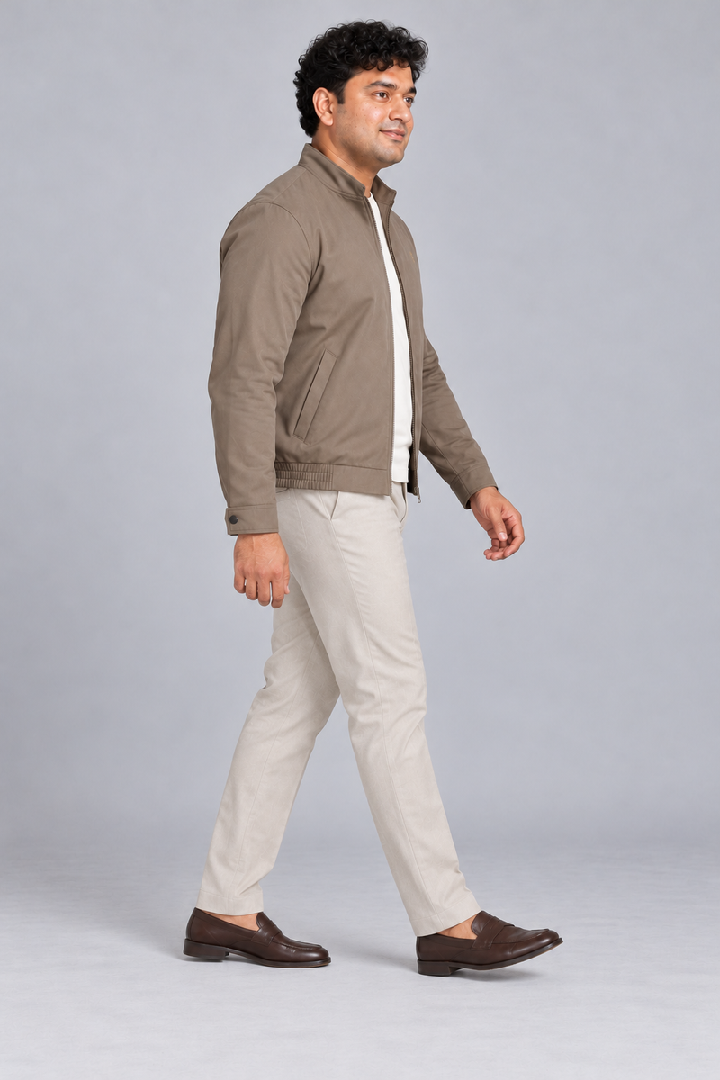 STILL Men's Aperture Zip Blouson — Mushroom, View 4