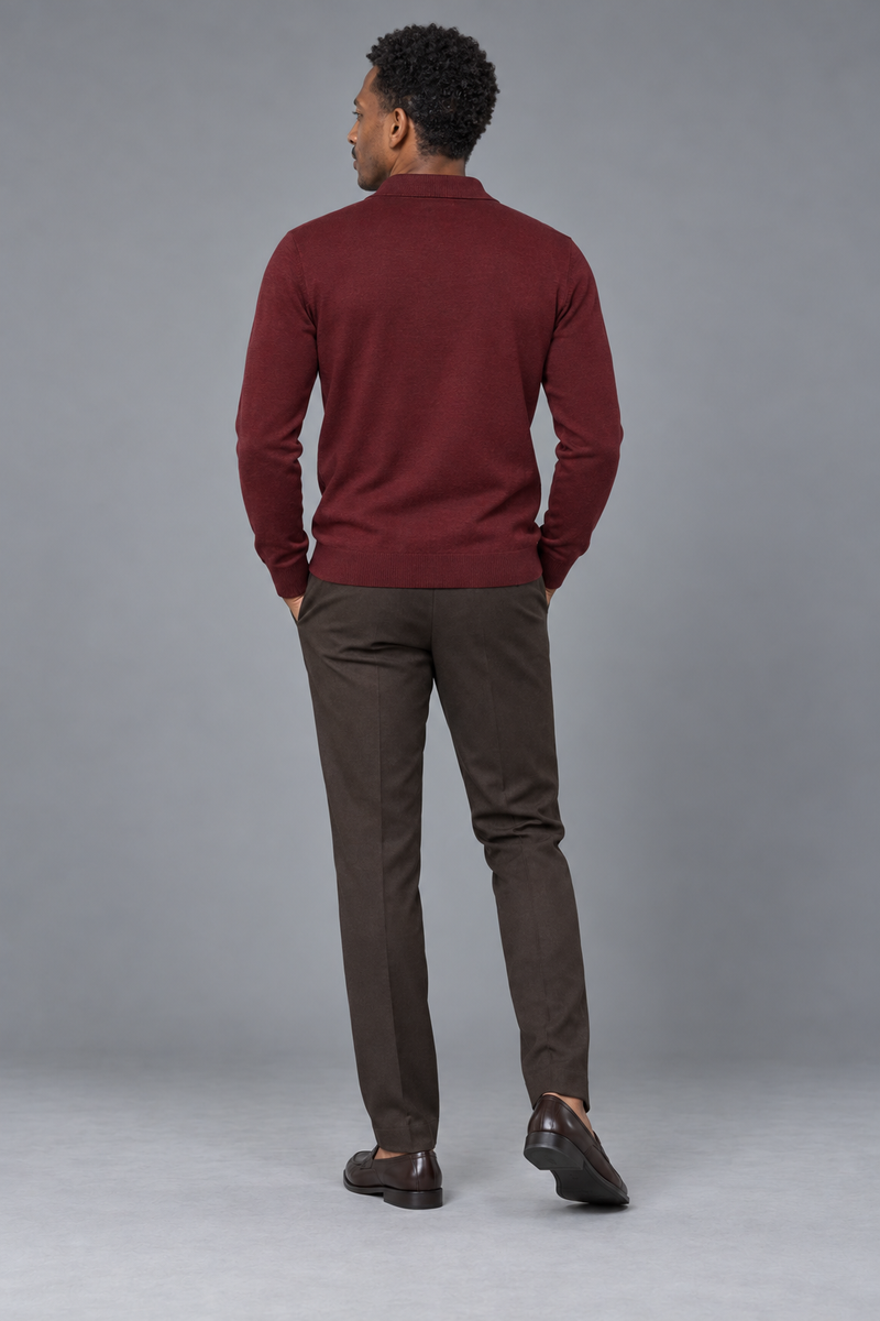STILL Men's Soft Fold Quarter-Zip — Deep Burgundy, View 2