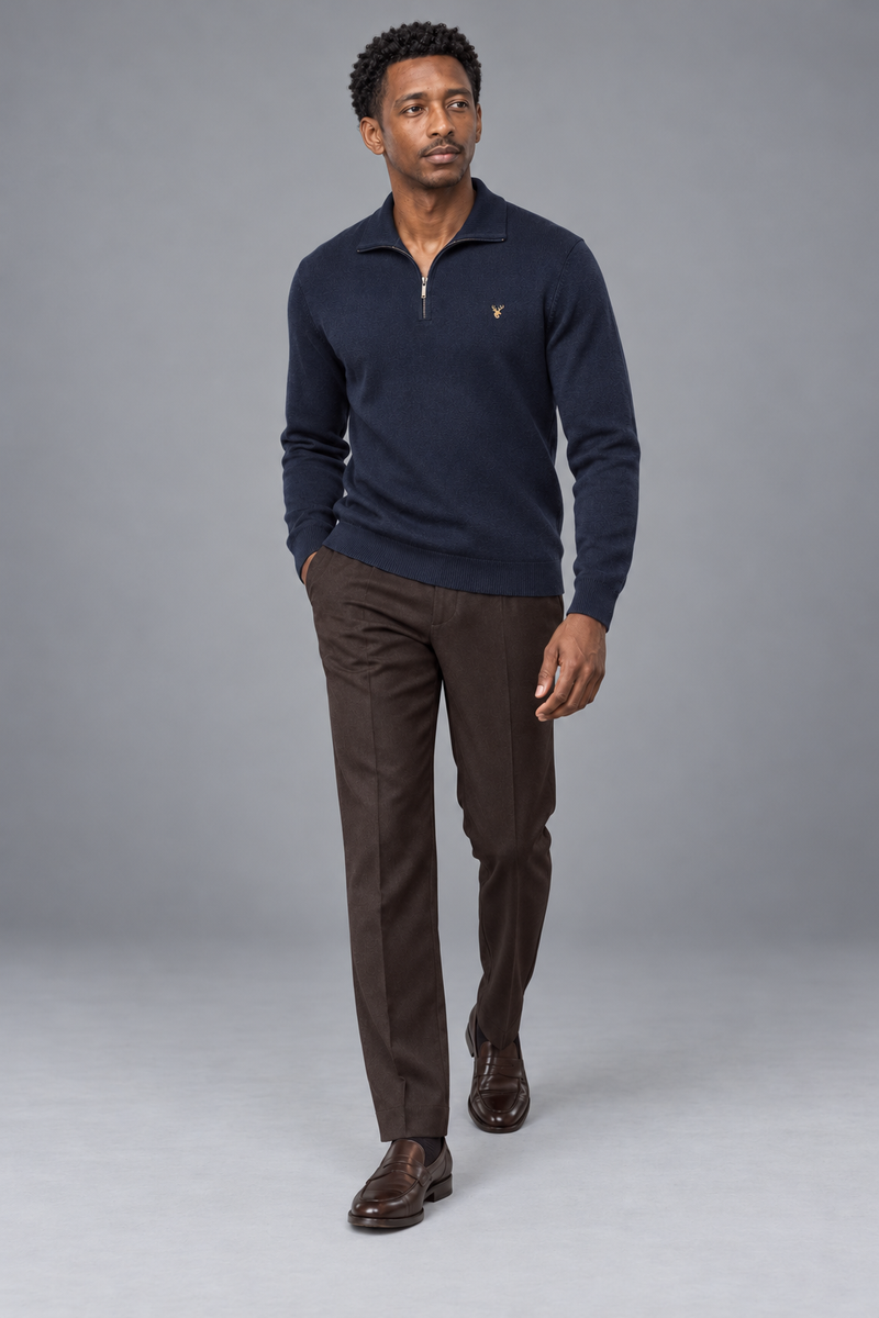 STILL Men's Soft Fold Quarter-Zip — Ink Navy, View 3