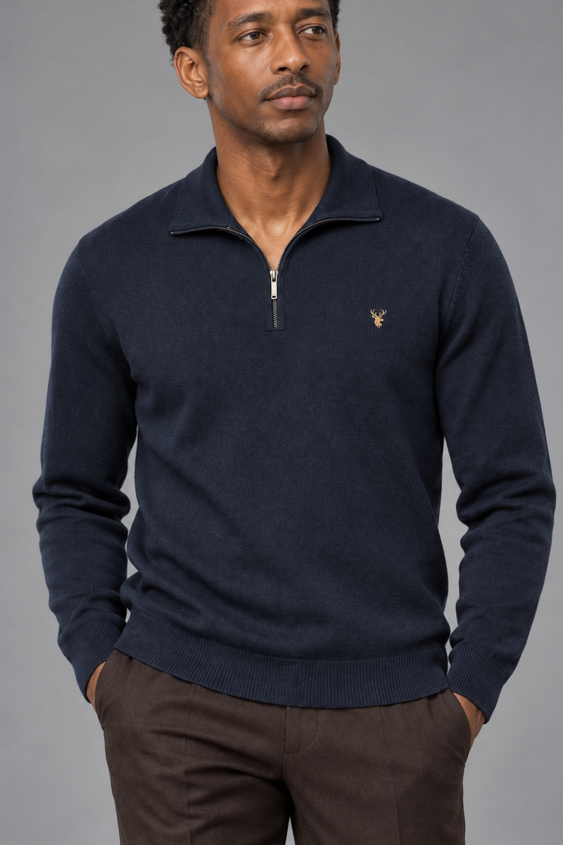 STILL Men's Soft Fold Quarter-Zip — Ink Navy, View 5