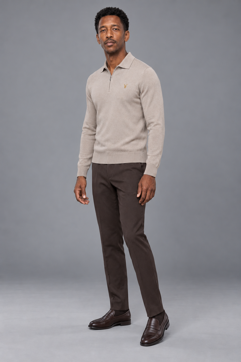 STILL Men's Soft Fold Quarter-Zip — Pebble, View 3