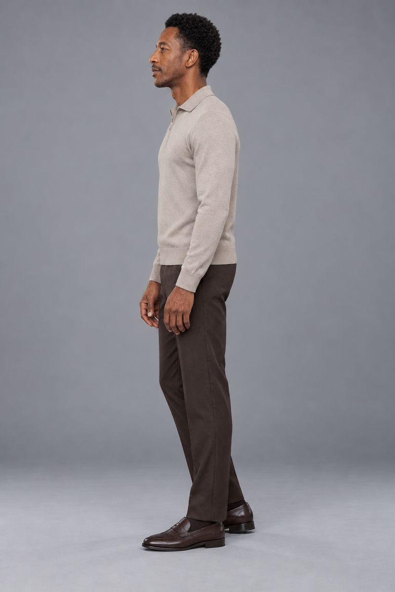 STILL Men's Soft Fold Quarter-Zip — Pebble, View 4