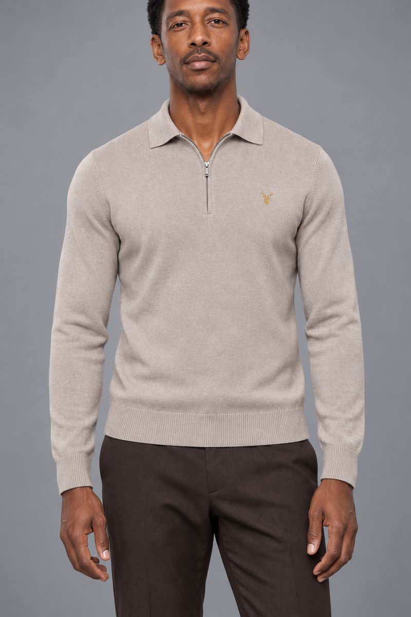 STILL Men's Soft Fold Quarter-Zip — Pebble, View 5