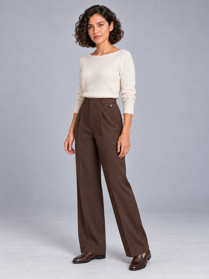 STILL Women's Line One Wide Trouser — Espresso, View 3