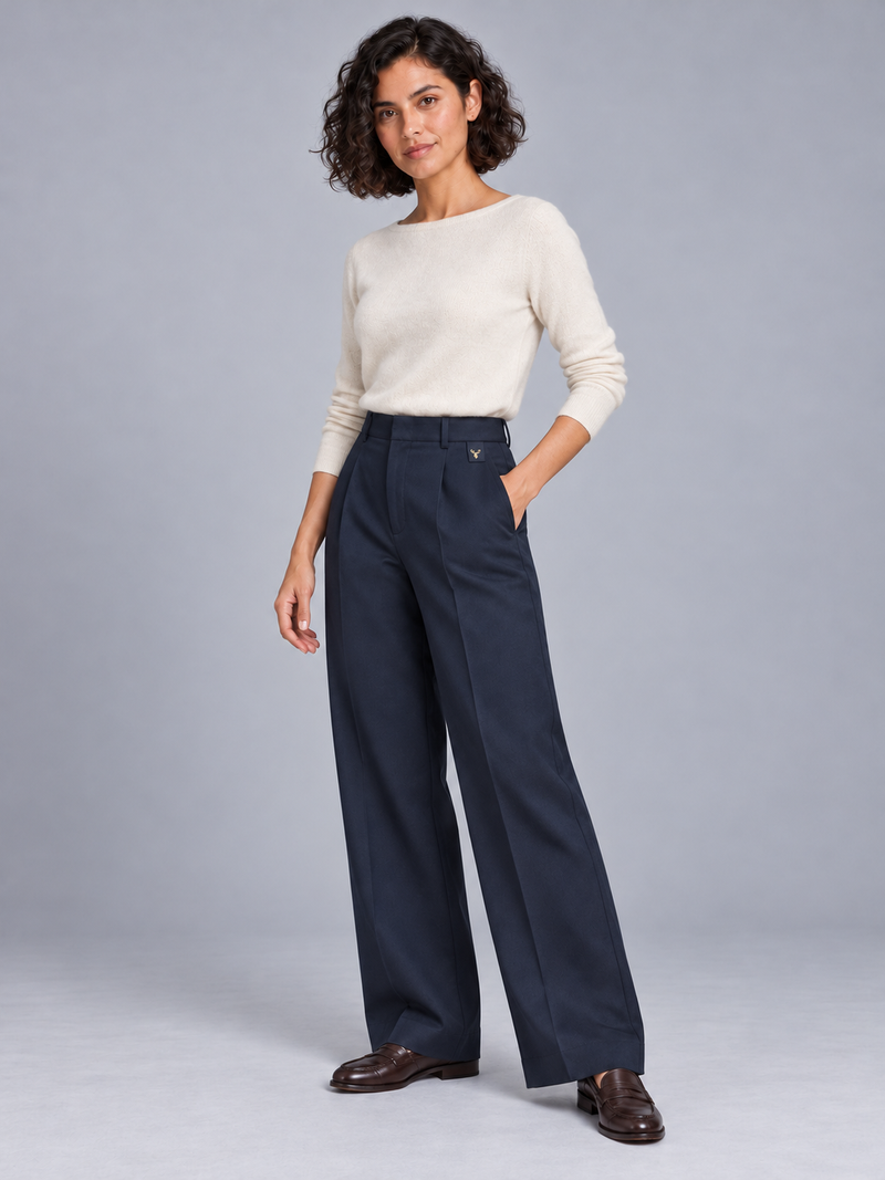 STILL Women's Line One Wide Trouser — Ink Navy, View 3