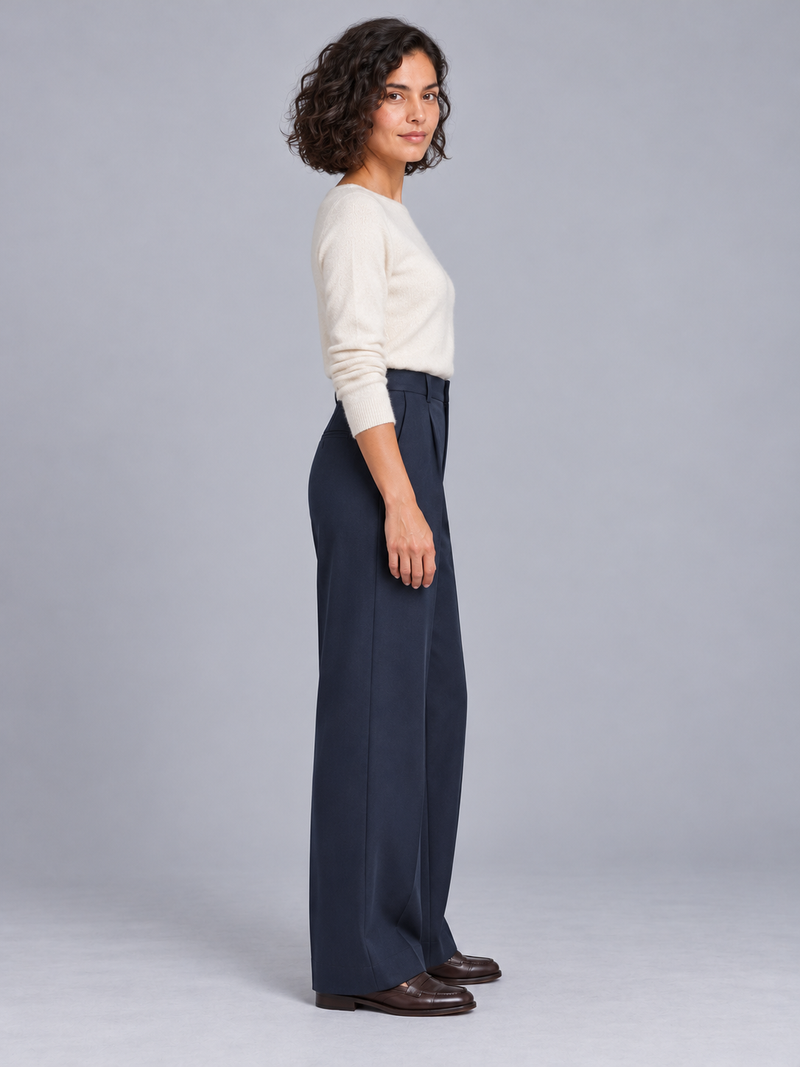 STILL Women's Line One Wide Trouser — Ink Navy, View 4