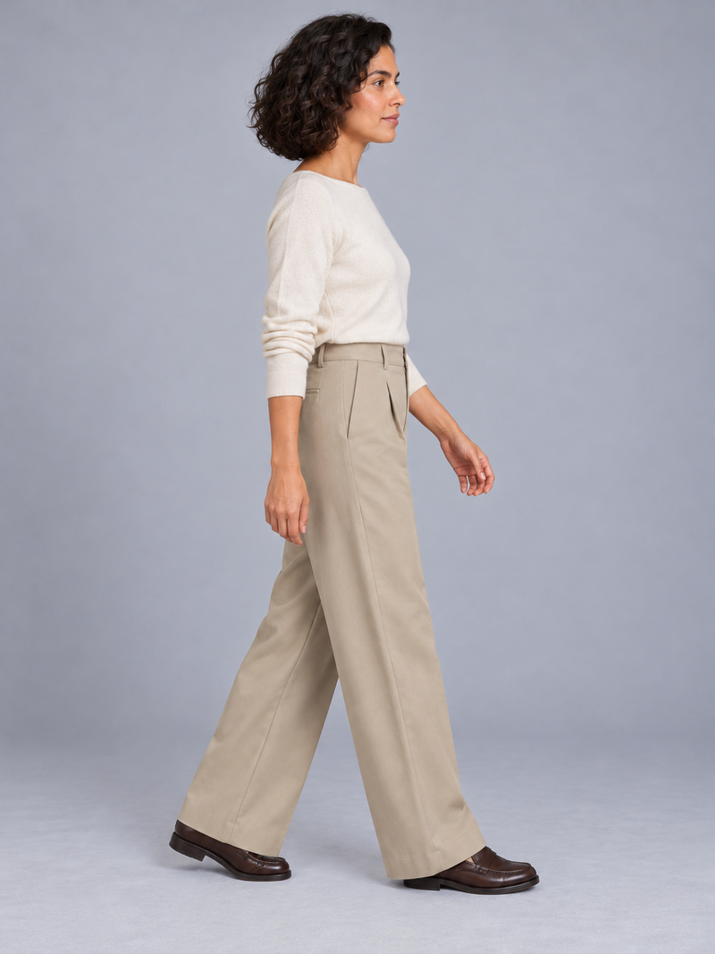 STILL Women's Line One Wide Trouser — Stone, View 4