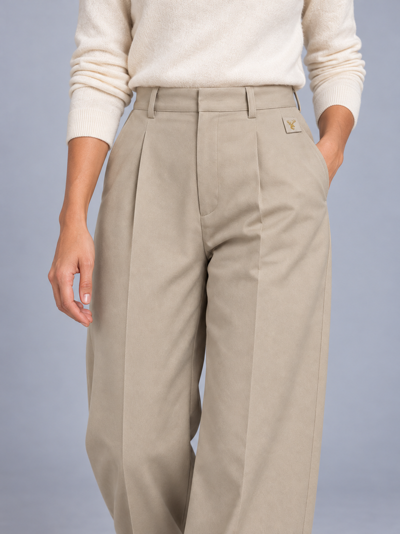 STILL Women's Line One Wide Trouser — Stone, View 5