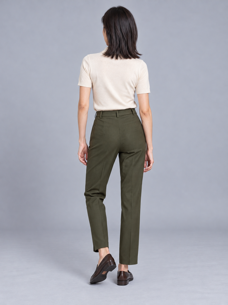 STILL Women's Quiet Ankle Trouser — Dark Olive, View 2