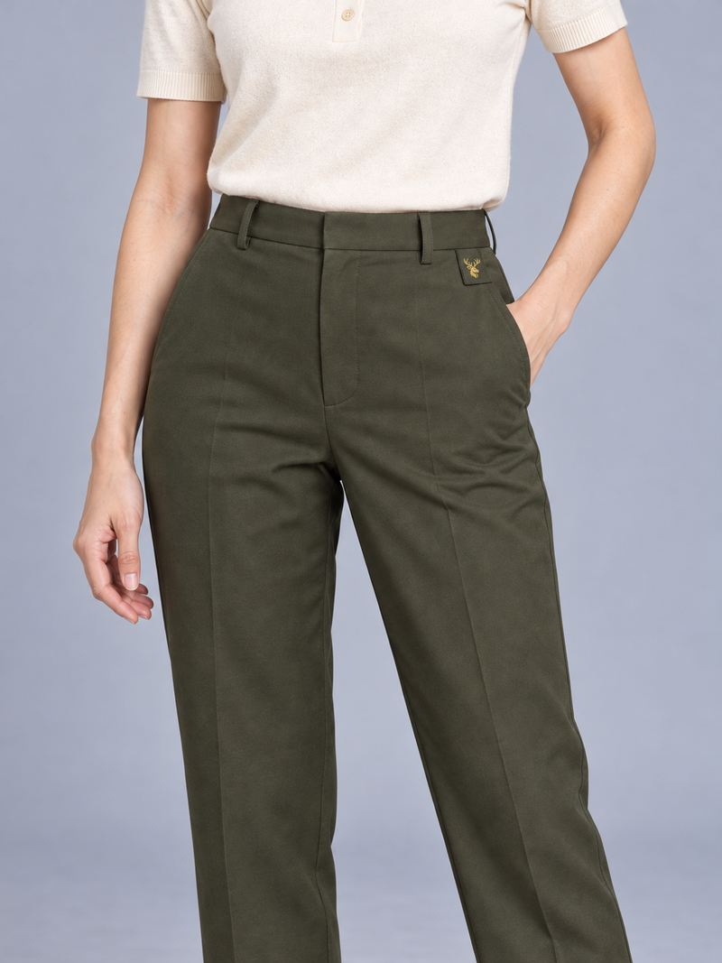 STILL Women's Quiet Ankle Trouser — Dark Olive, View 5