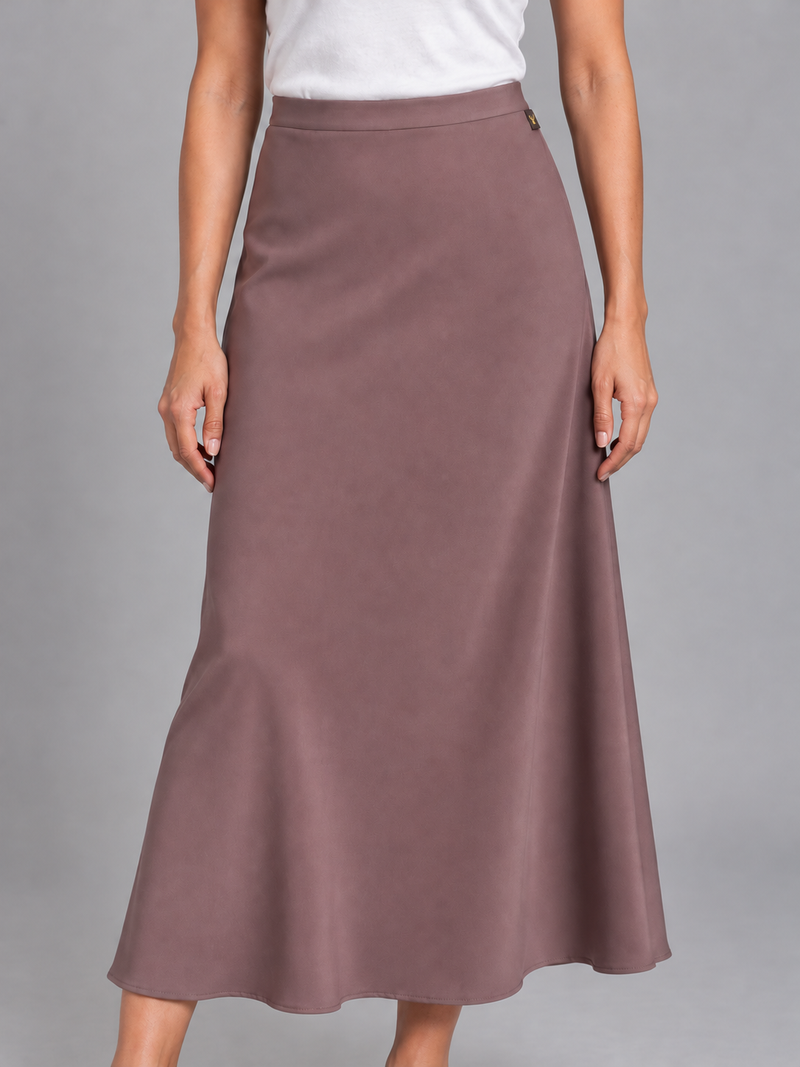 STILL Women's Evening Bias Midi Skirt — Dusty Plum, View 5