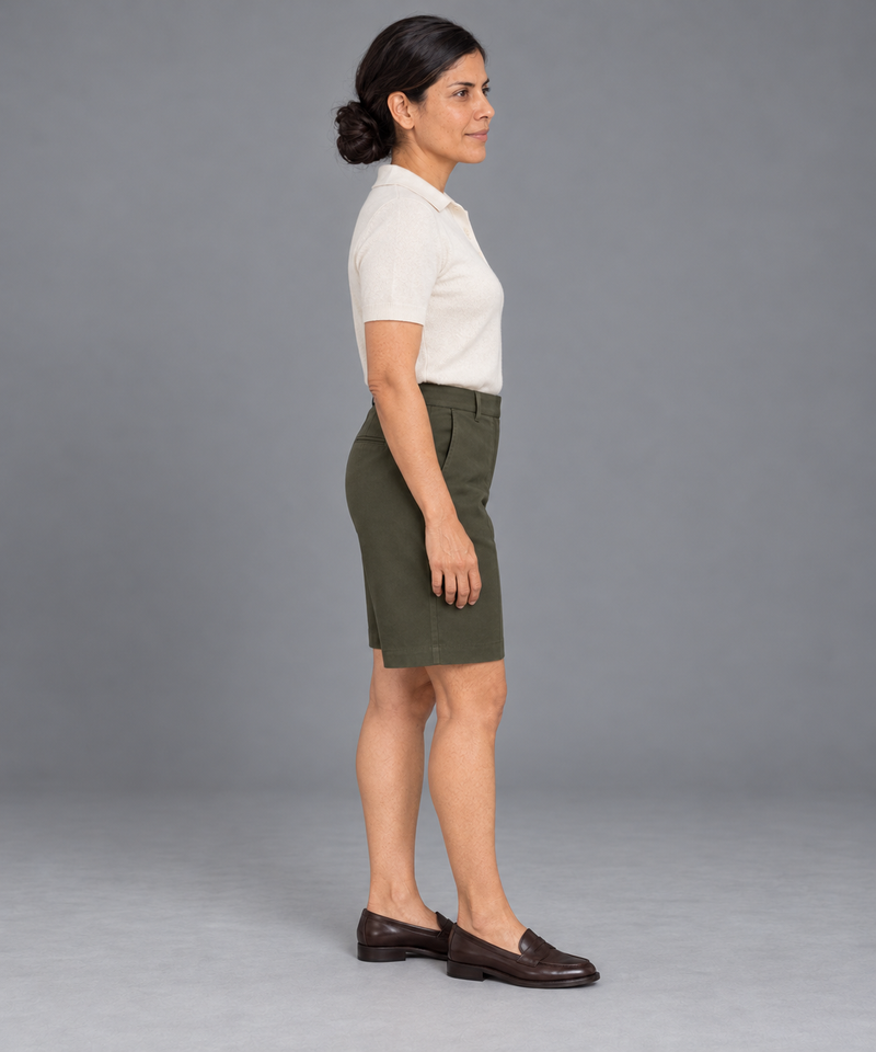STILL Women's Gallery Tailored Bermuda — Dark Olive, View 4