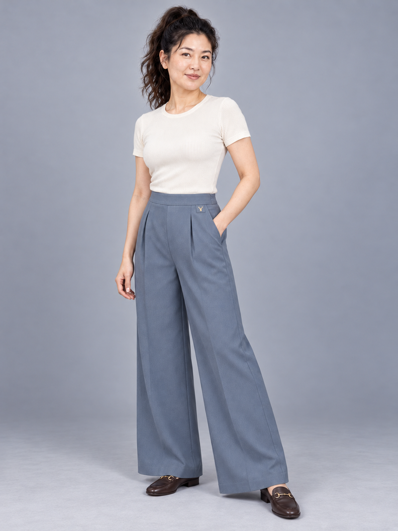 STILL Women's Air Line Palazzo Trousers — Slate Blue, View 3