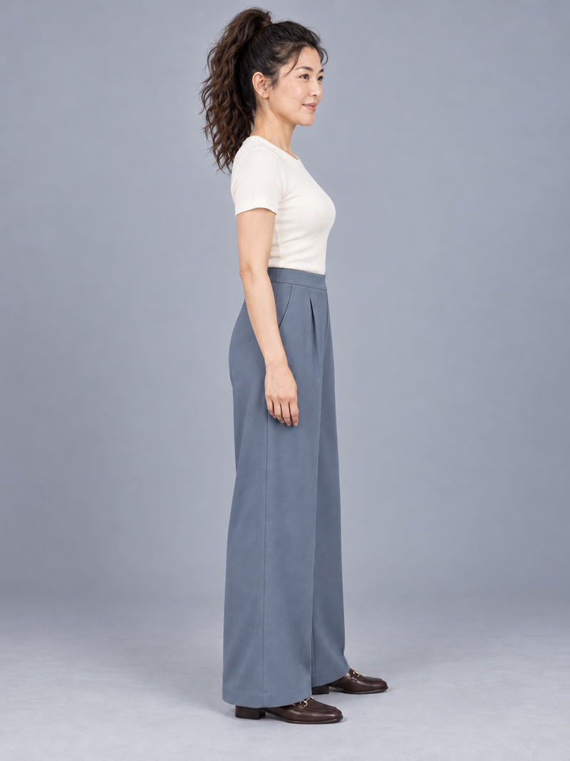 STILL Women's Air Line Palazzo Trousers — Slate Blue, View 4