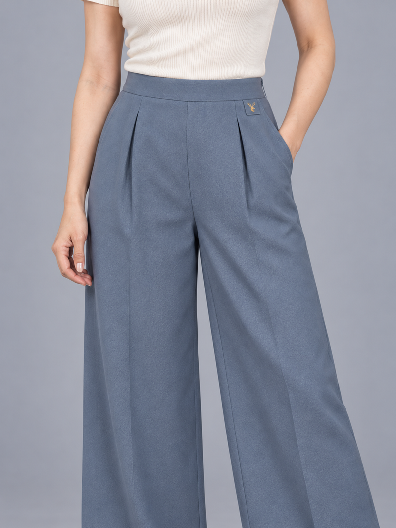 STILL Women's Air Line Palazzo Trousers — Slate Blue, View 5