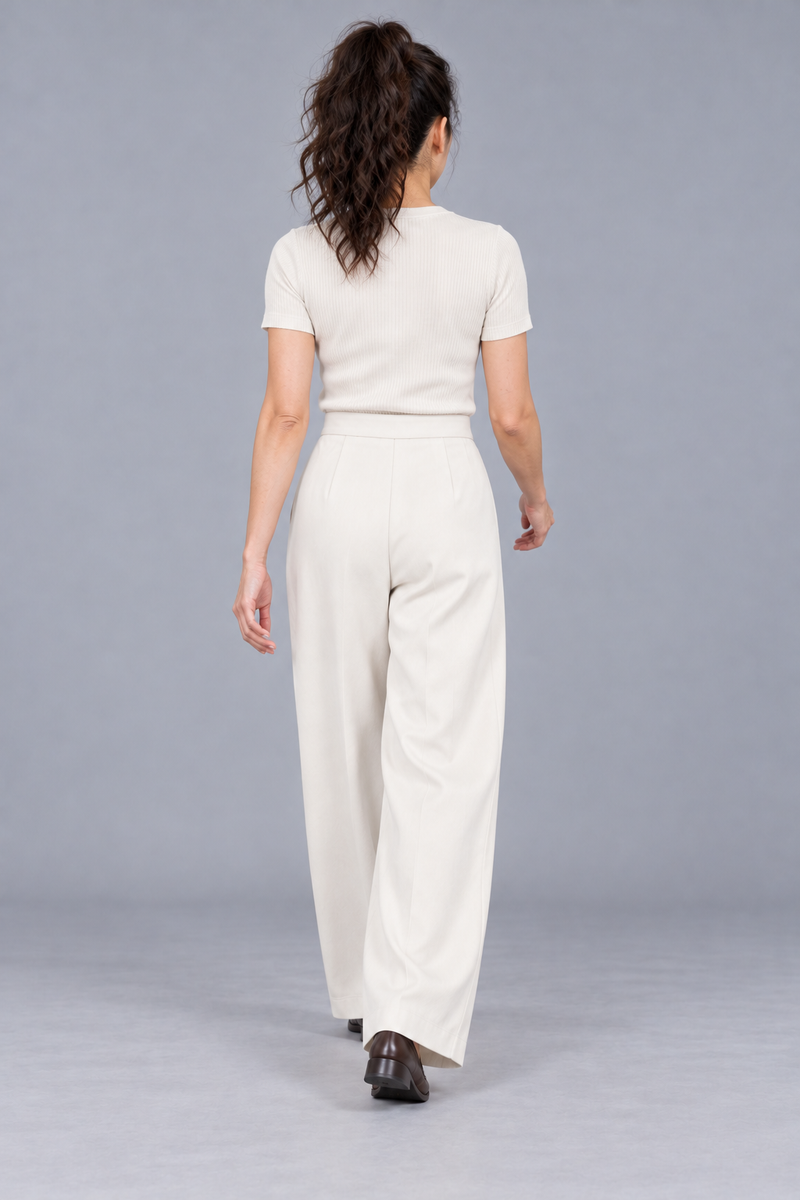 STILL Women's Air Line Palazzo Trousers — Soft White, View 2
