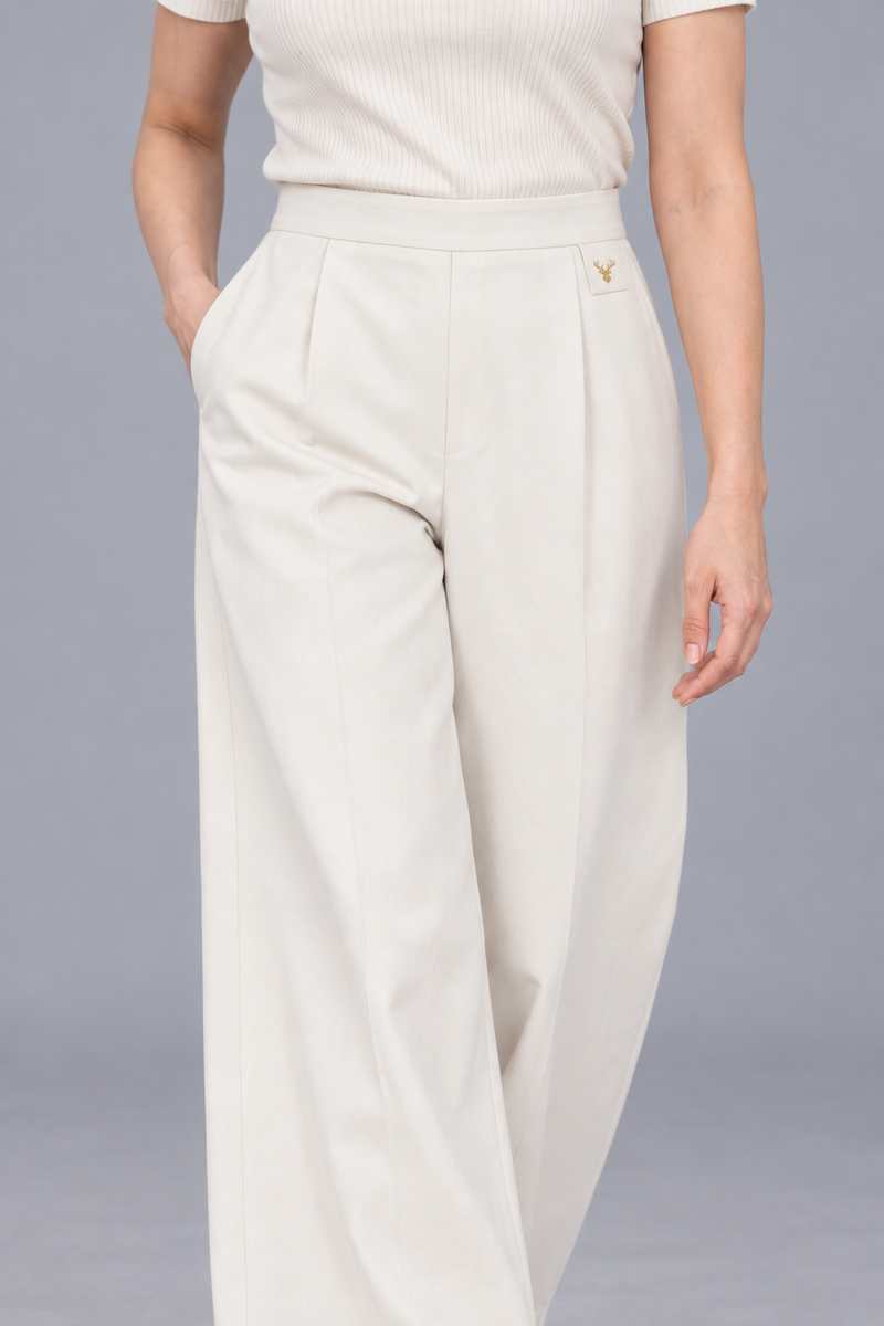STILL Women's Air Line Palazzo Trousers — Soft White, View 5