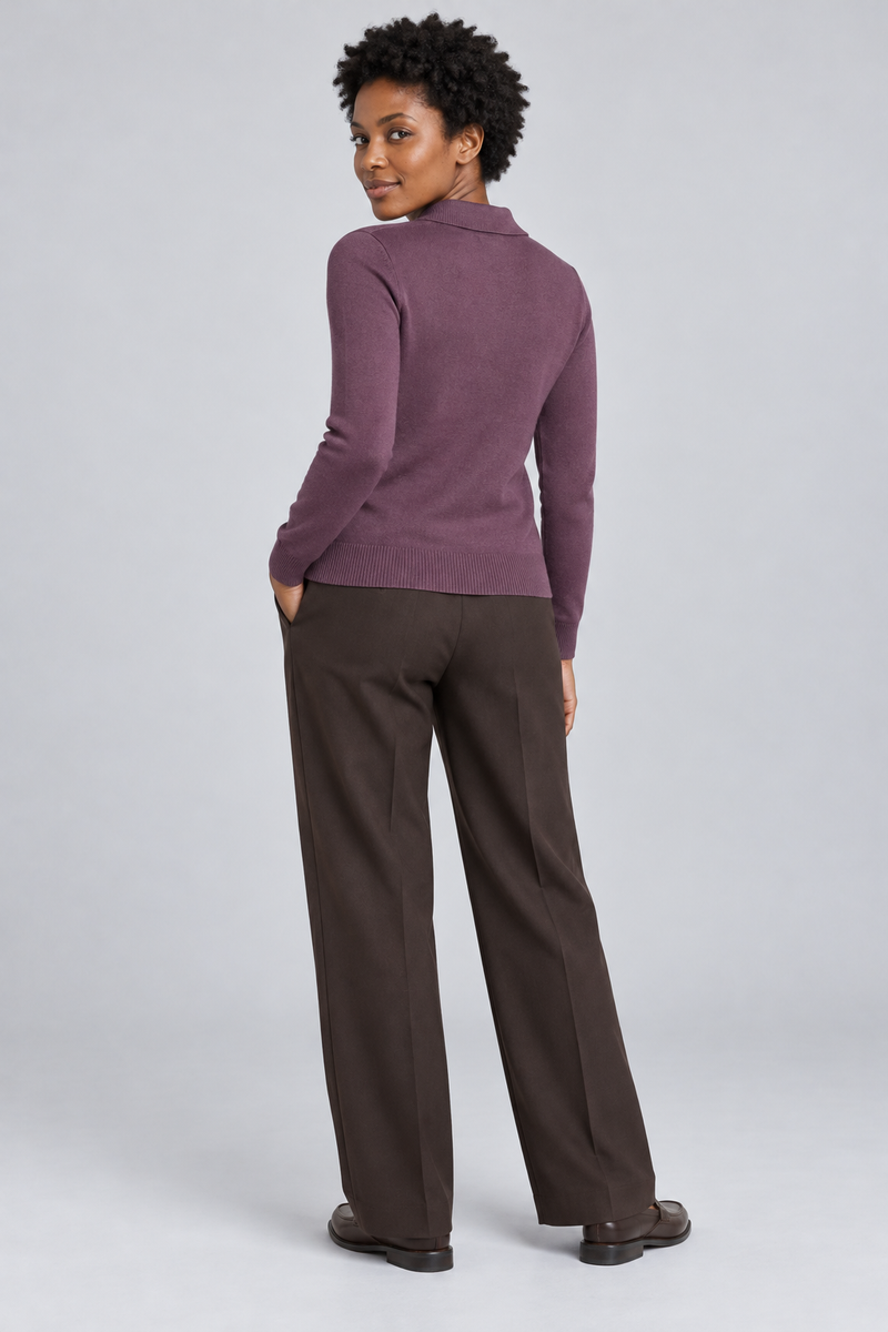 STILL Women's Soft Structure Knit Polo — Dusty Plum, View 2
