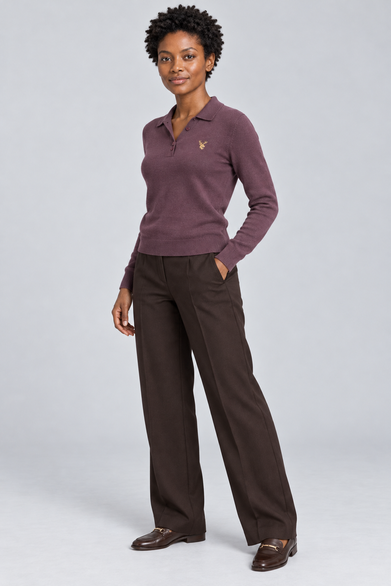 STILL Women's Soft Structure Knit Polo — Dusty Plum, View 4