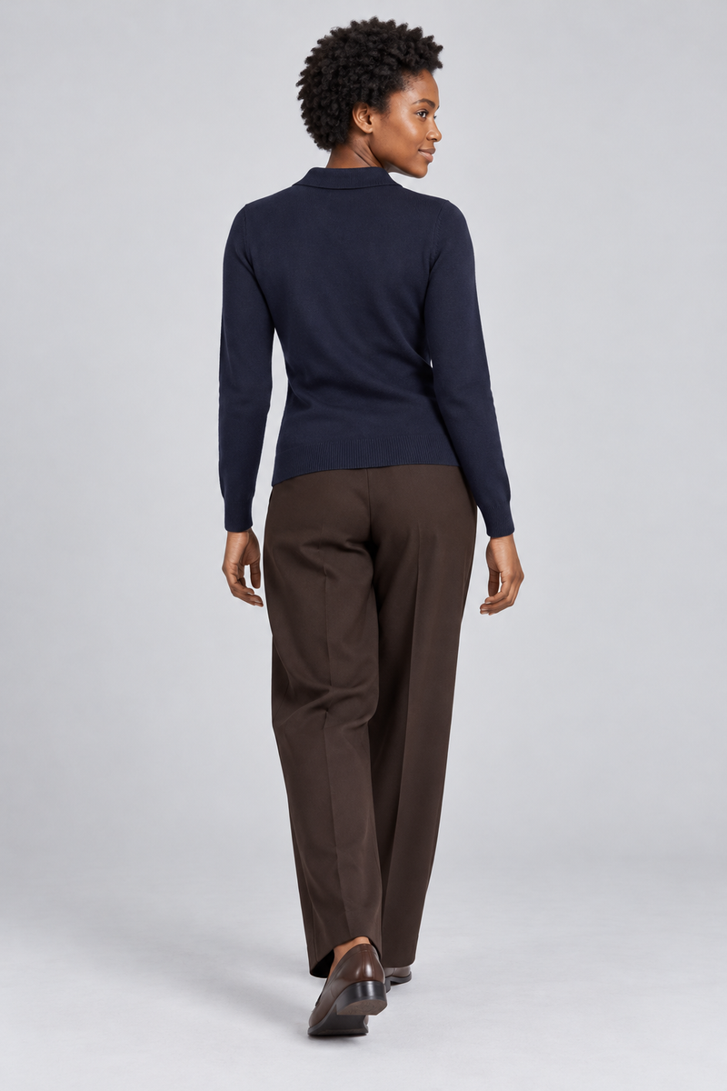 STILL Women's Soft Structure Knit Polo — Ink Navy, View 2