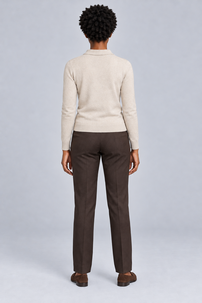 STILL Women's Soft Structure Knit Polo — Oat, View 2