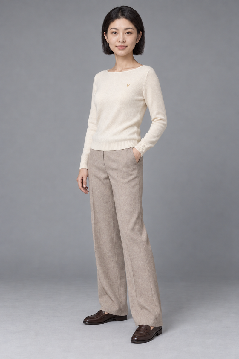STILL Women's Evening Boat-Neck Knit — Cream, View 3