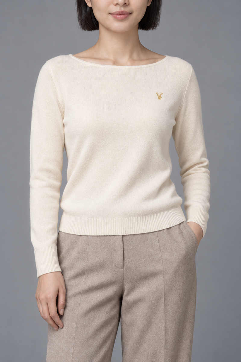 STILL Women's Evening Boat-Neck Knit — Cream, View 5