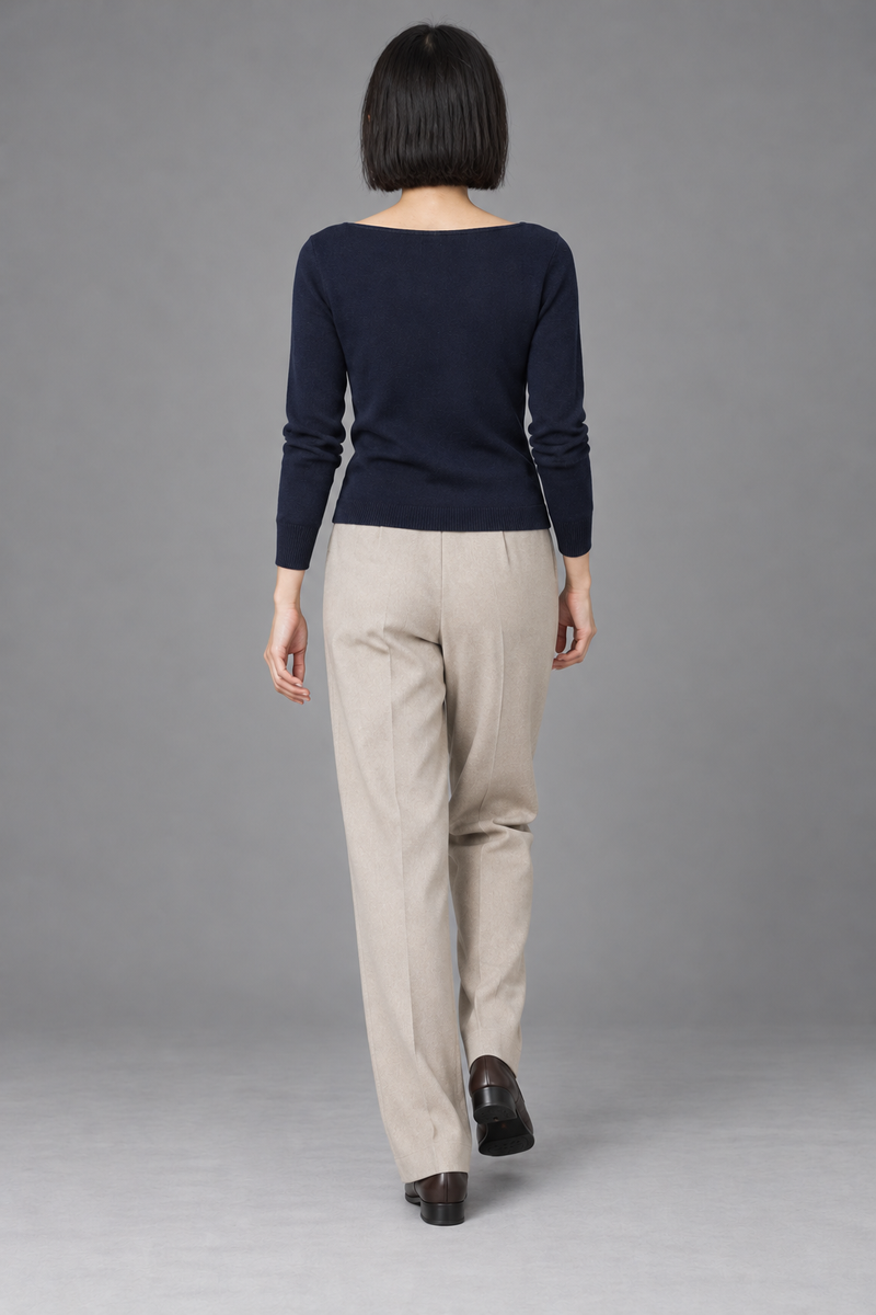 STILL Women's Evening Boat-Neck Knit — Ink Navy, View 2