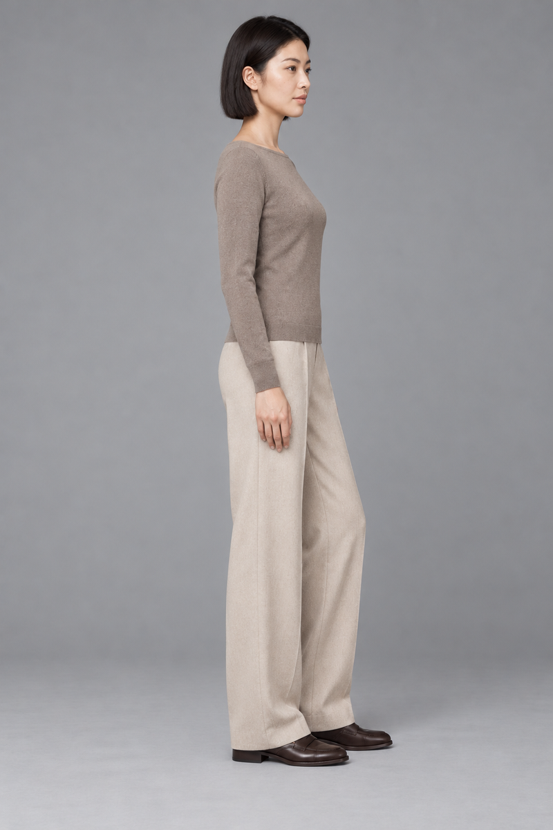STILL Women's Evening Boat-Neck Knit — Mushroom, View 4